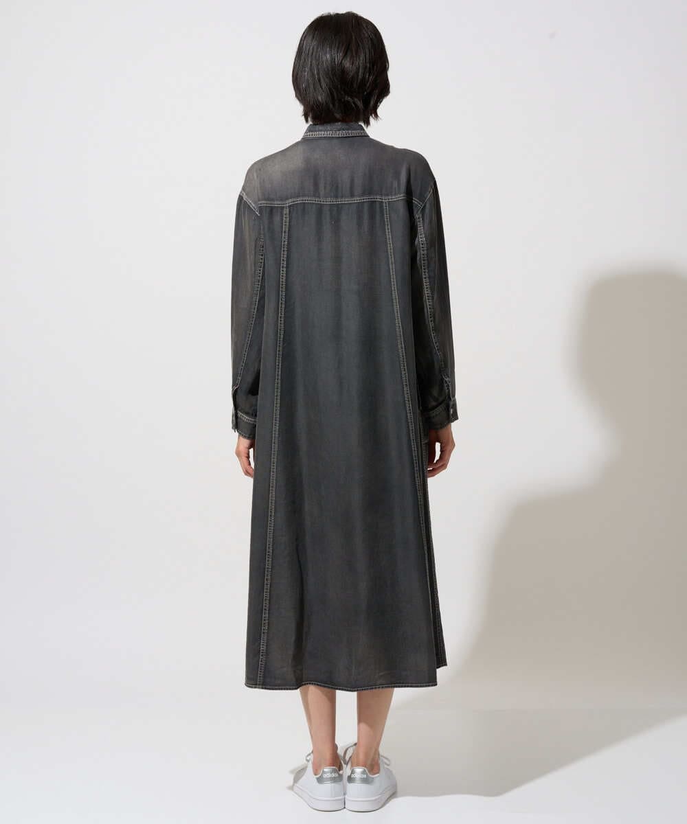 PZEJF08390 GEORGES RECH(ジョルジュ・レッシュ) デニムロングシャツワンピース グレー