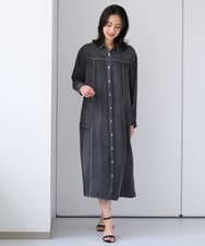 PZEJF08390 GEORGES RECH(ジョルジュ・レッシュ) デニムロングシャツワンピース グレー