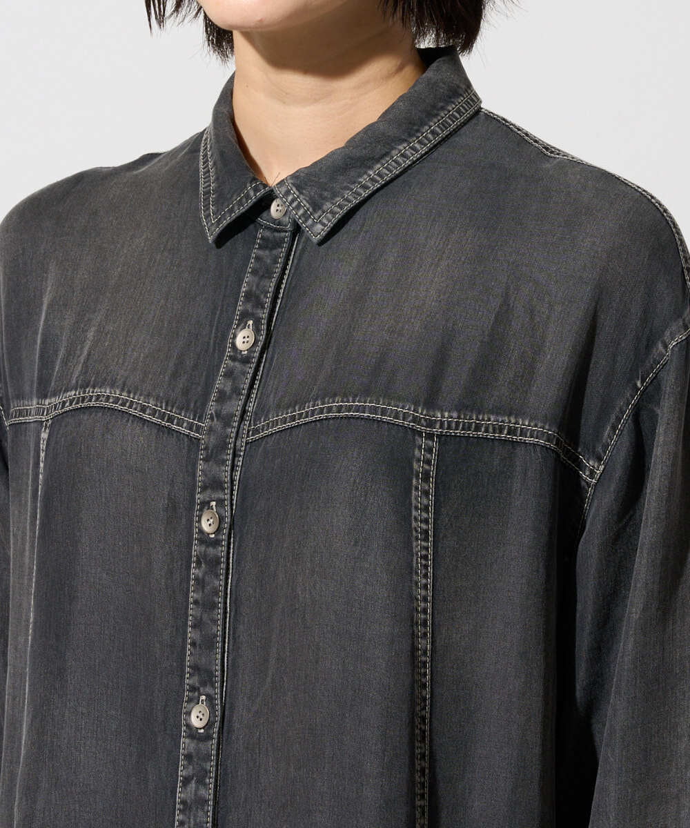 PZEJF08390 GEORGES RECH(ジョルジュ・レッシュ) デニムロングシャツワンピース グレー