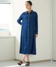 PZEJF08390 GEORGES RECH(ジョルジュ・レッシュ) デニムロングシャツワンピース グレー