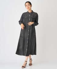 PZEJF08390 GEORGES RECH(ジョルジュ・レッシュ) デニムロングシャツワンピース グレー