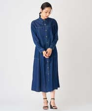 PZEJF08390 GEORGES RECH(ジョルジュ・レッシュ) デニムロングシャツワンピース グレー