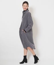 PZEJS17390 GEORGES RECH(ジョルジュ・レッシュ)  [日本製]ピーチポプリンシャツワンピース ダークグレー