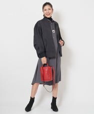 PZEJS17390 GEORGES RECH(ジョルジュ・レッシュ)  [日本製]ピーチポプリンシャツワンピース ダークグレー