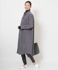 PZEJS17390 GEORGES RECH(ジョルジュ・レッシュ)  [日本製]ピーチポプリンシャツワンピース ダークグレー