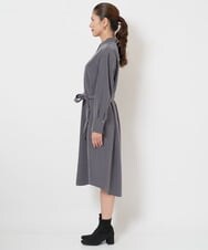 PZEJS17390 GEORGES RECH(ジョルジュ・レッシュ)  [日本製]ピーチポプリンシャツワンピース ダークグレー