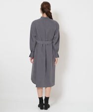 PZEJS17390 GEORGES RECH(ジョルジュ・レッシュ)  [日本製]ピーチポプリンシャツワンピース ダークグレー