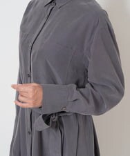 PZEJS17390 GEORGES RECH(ジョルジュ・レッシュ)  [日本製]ピーチポプリンシャツワンピース ダークグレー