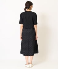 PZEJW54430 GEORGES RECH(ジョルジュ・レッシュ)  [日本製]ダイヤカットジャガードドッキングワンピース ブラック