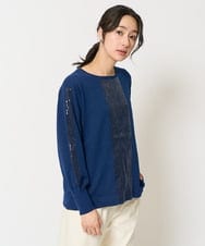 PZFAB04230 GEORGES RECH(ジョルジュ・レッシュ) スパンコール刺繍エンブロイダリーニット グレー