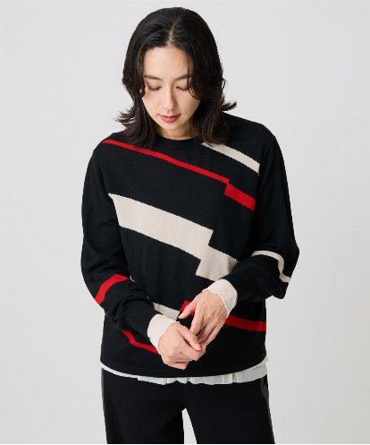 PZFAD04250 GEORGES RECH レクタングルインターシャニット