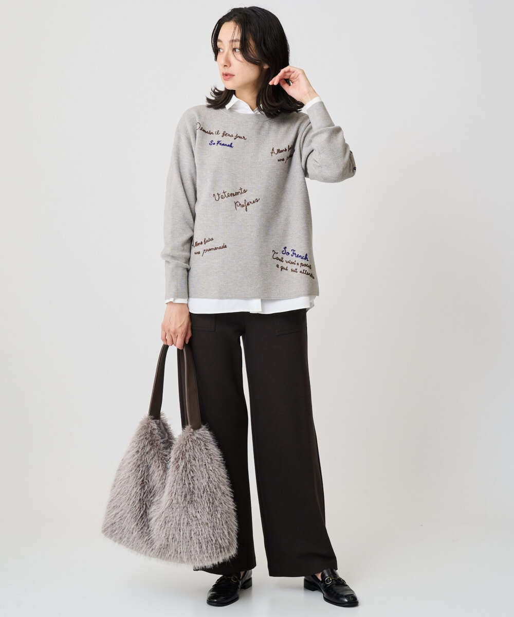 PZFAD05250 GEORGES RECH(ジョルジュ・レッシュ) ロゴ刺繍ウールニット グレー