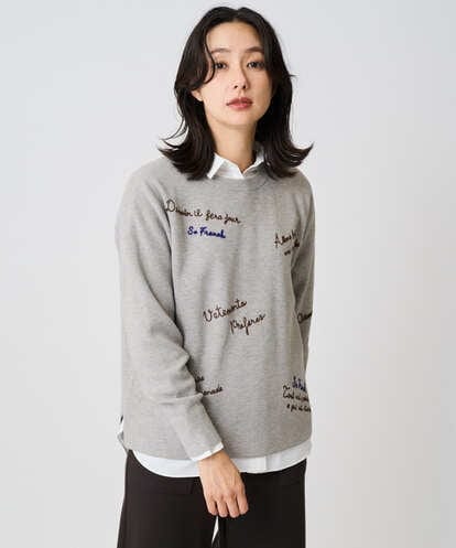 PZFAD05250  ロゴ刺繍ウールニット