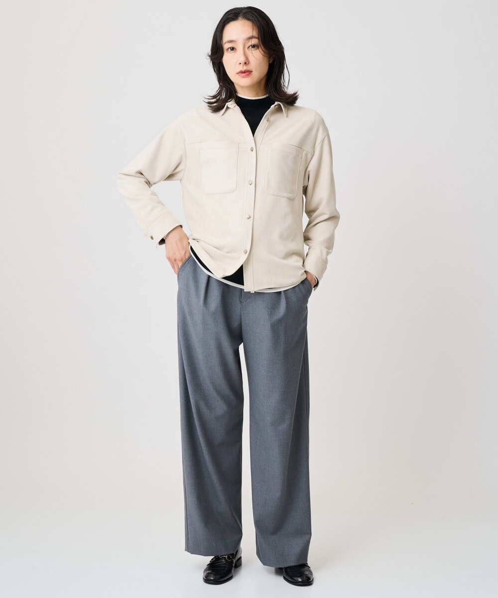 PZFAD11230 GEORGES RECH(ジョルジュ・レッシュ) [アンサンブル対応]ウォッシャブルウールハイネックニット ホワイト系(ボーダー)
