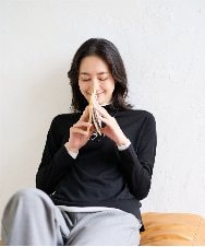 PZFAD11230 GEORGES RECH(ジョルジュ・レッシュ) [アンサンブル対応]ウォッシャブルウールセミハイネックニット ホワイト系(ボーダー)