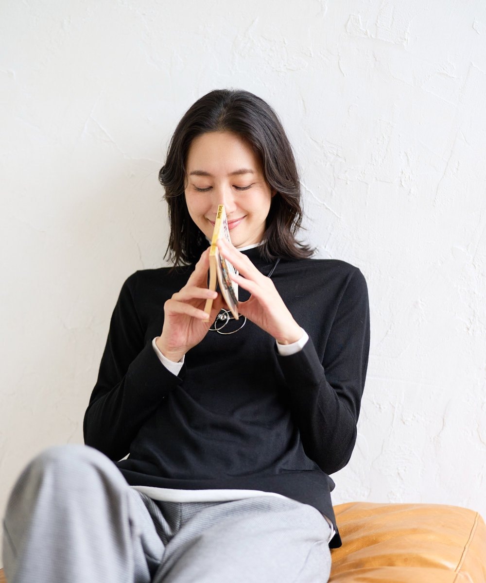 PZFAD11230 GEORGES RECH(ジョルジュ・レッシュ) [アンサンブル対応]ウォッシャブルウールセミハイネックニット ホワイト系(ボーダー)