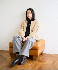 PZFAD11230 GEORGES RECH(ジョルジュ・レッシュ) [アンサンブル対応]ウォッシャブルウールセミハイネックニット ホワイト系(ボーダー)