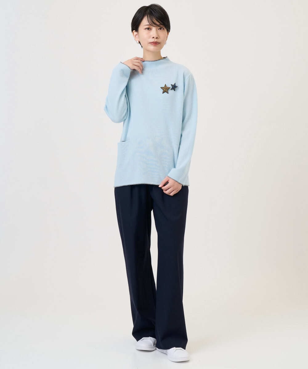 PZFAD25190 GEORGES RECH(ジョルジュ・レッシュ) ラムウールモックネックニット ピンク