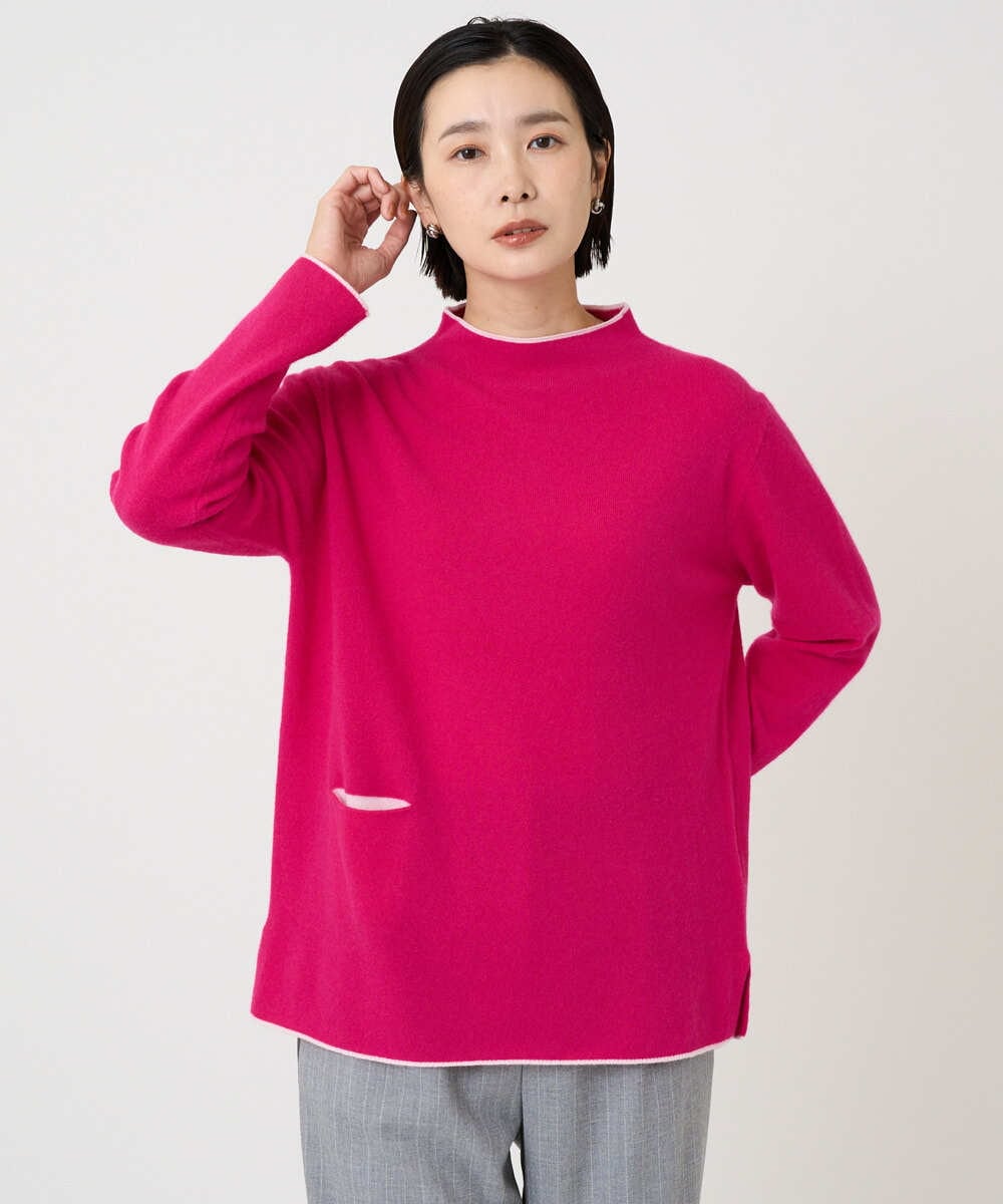 PZFAD25190 GEORGES RECH(ジョルジュ・レッシュ) ラムウールモックネックニット ピンク