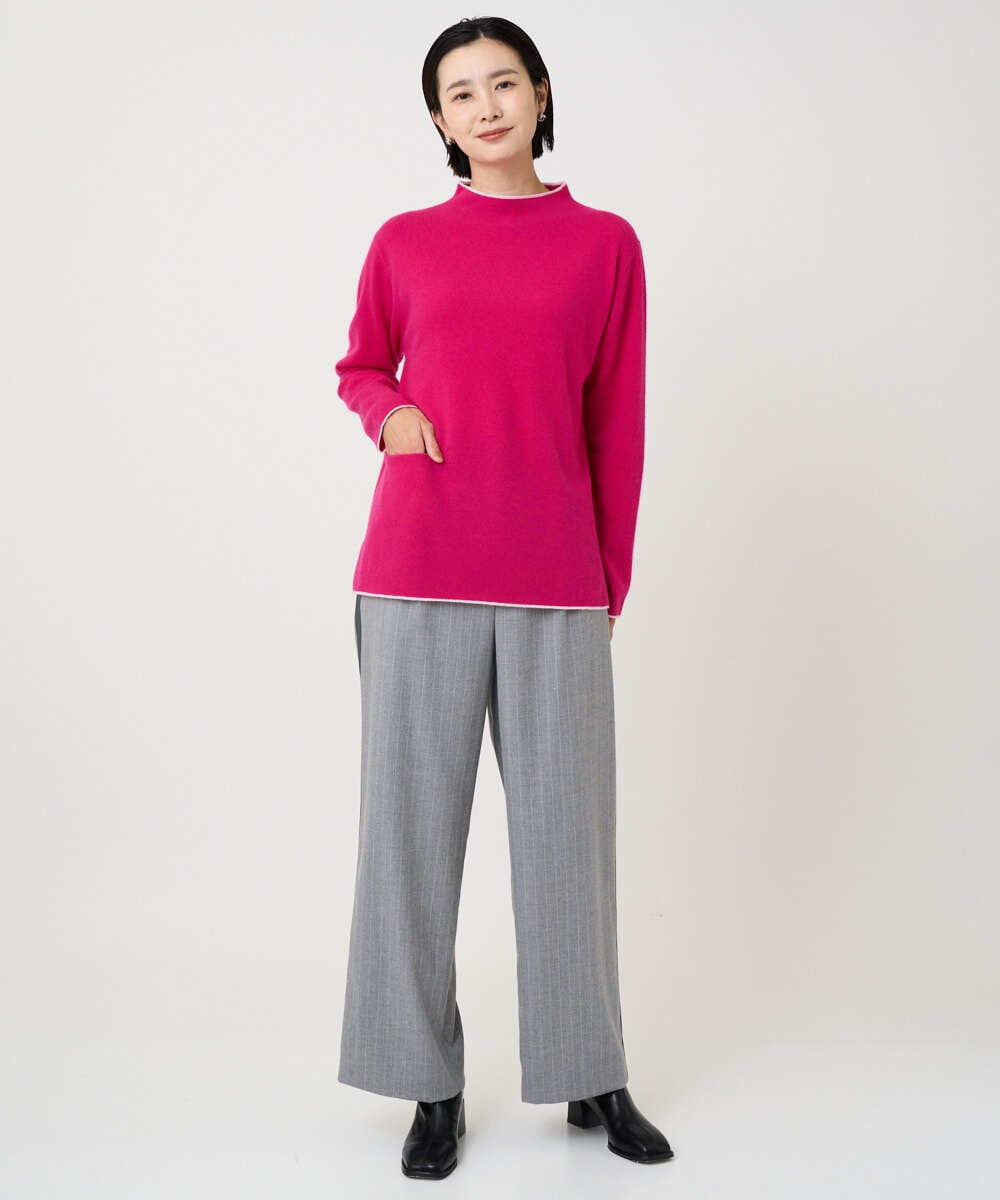 PZFAD25190 GEORGES RECH(ジョルジュ・レッシュ) ラムウールモックネックニット ピンク