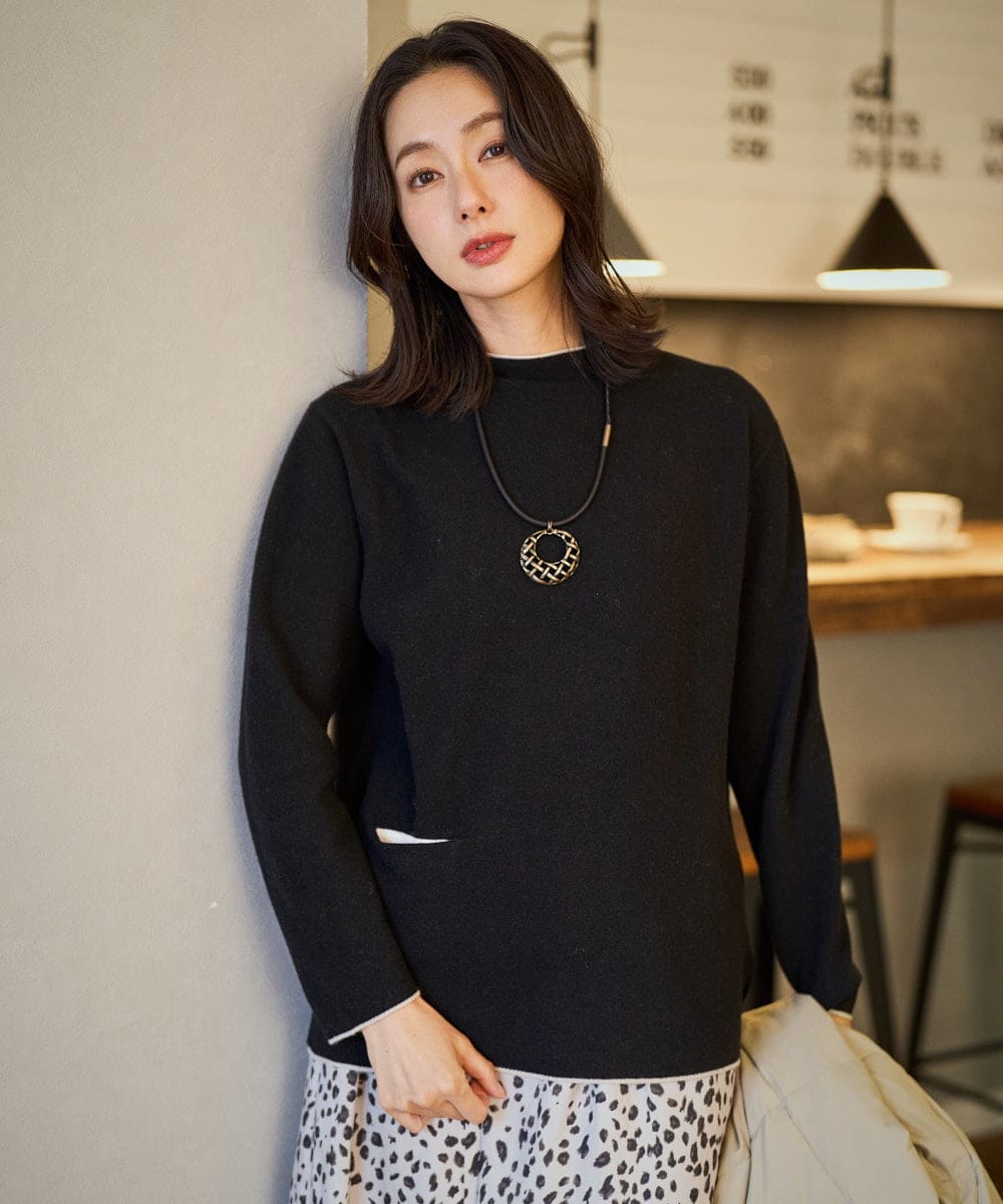 PZFAD25190 GEORGES RECH(ジョルジュ・レッシュ) ラムウールモックネックニット ピンク