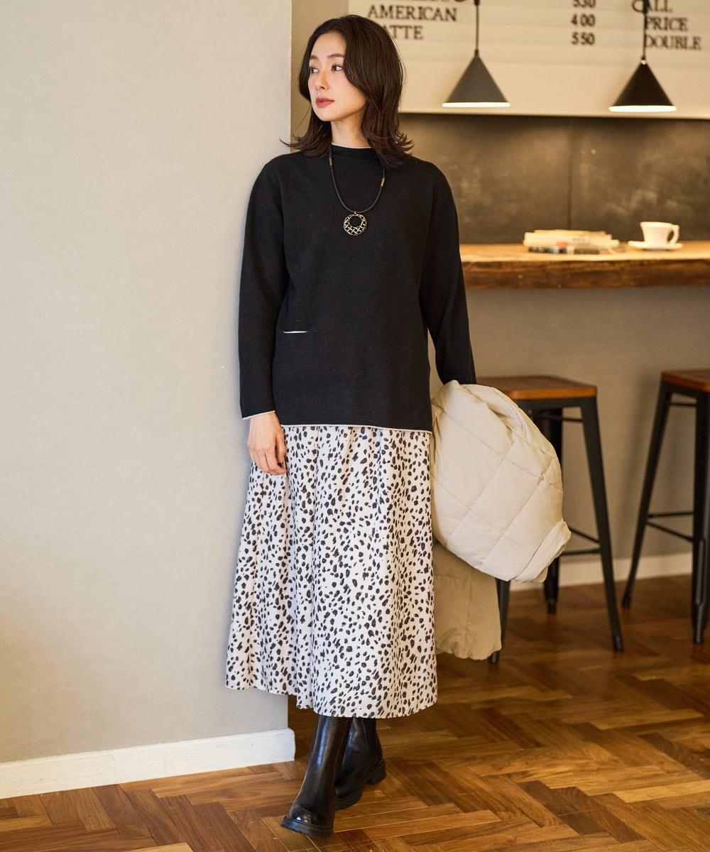 PZFAD25190 GEORGES RECH(ジョルジュ・レッシュ) ラムウールモックネックニット ピンク