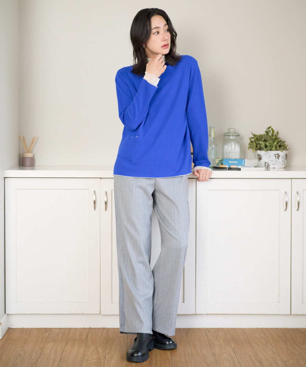 PZFAD25190 GEORGES RECH(ジョルジュ・レッシュ) ラムウールモックネックニット ピンク