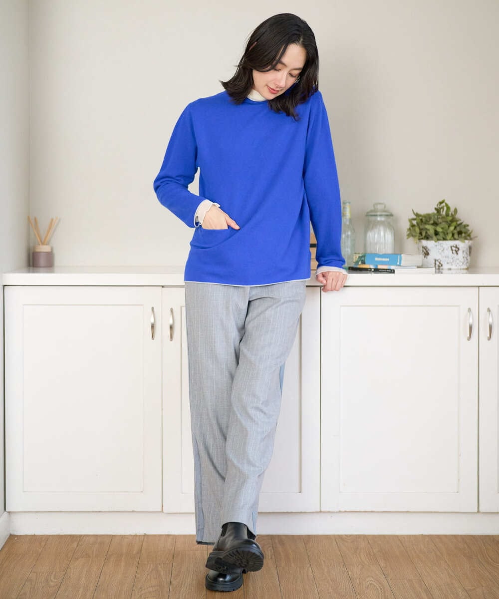 PZFAD25190 GEORGES RECH(ジョルジュ・レッシュ) ラムウールモックネックニット ピンク