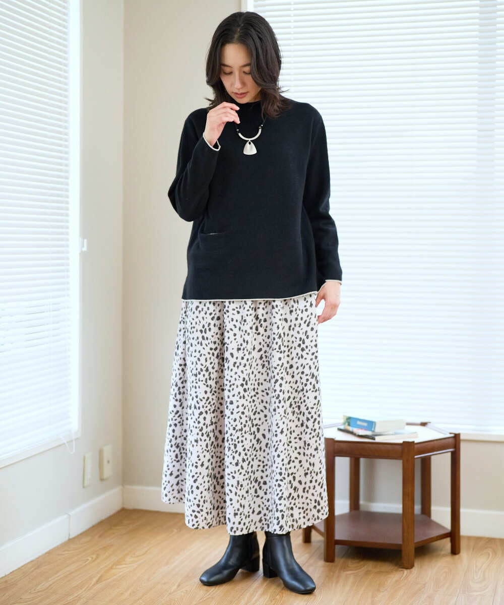 PZFAD25190 GEORGES RECH(ジョルジュ・レッシュ) ラムウールモックネックニット ピンク