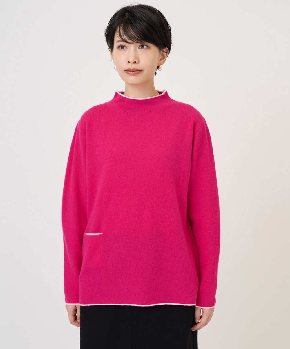 PZFAD25190 GEORGES RECH(ジョルジュ・レッシュ) ラムウールモックネックニット ピンク