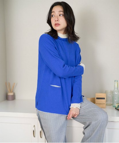 PZFAD25190 GEORGES RECH ラムウールモックネックニット