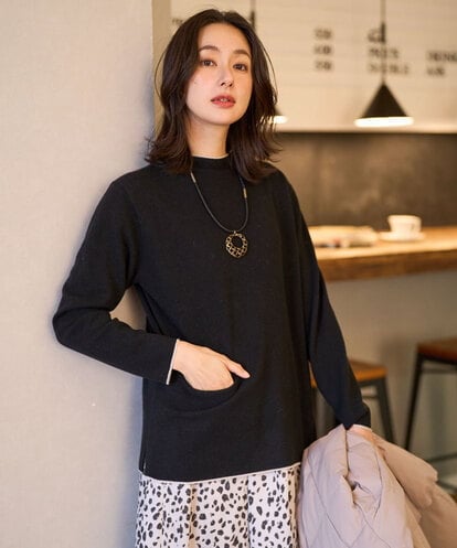 PZFAD25190 GEORGES RECH ラムウールモックネックニット