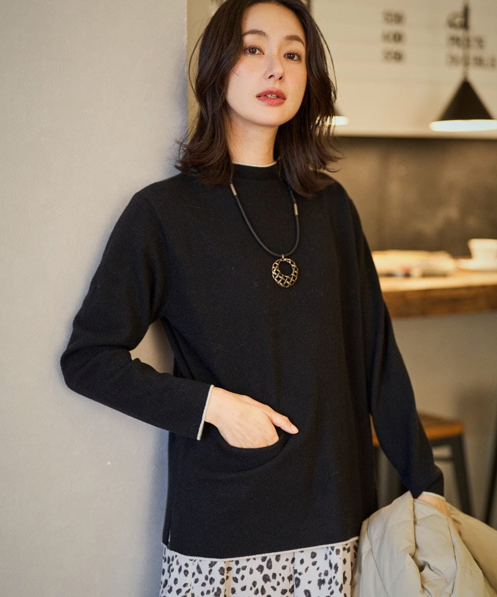 PZFAD25190 GEORGES RECH ラムウールモックネックニット