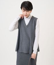 PZFAD33230 GEORGES RECH(ジョルジュ・レッシュ)  [セットアップ対応]Vネックフレアニットベスト ライトグレー
