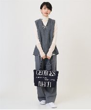 PZFAD33230 GEORGES RECH(ジョルジュ・レッシュ)  [セットアップ対応]Vネックフレアニットベスト ライトグレー