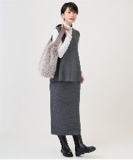 PZFAD33230 GEORGES RECH(ジョルジュ・レッシュ)  [セットアップ対応]Vネックフレアニットベスト ライトグレー