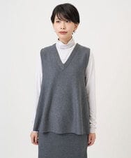 PZFAD33230 GEORGES RECH(ジョルジュ・レッシュ)  [セットアップ対応]Vネックフレアニットベスト ライトグレー