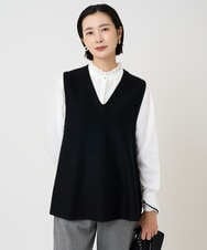 PZFAD33230 GEORGES RECH(ジョルジュ・レッシュ)  [セットアップ対応]Vネックフレアニットベスト ライトグレー