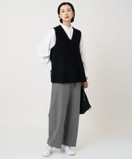 PZFAD33230 GEORGES RECH(ジョルジュ・レッシュ)  [セットアップ対応]Vネックフレアニットベスト ライトグレー