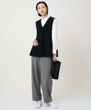 PZFAD33230 GEORGES RECH(ジョルジュ・レッシュ)  [セットアップ対応]Vネックフレアニットベスト ライトグレー