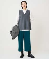 PZFAD33230 GEORGES RECH(ジョルジュ・レッシュ)  [セットアップ対応]Vネックフレアニットベスト ライトグレー