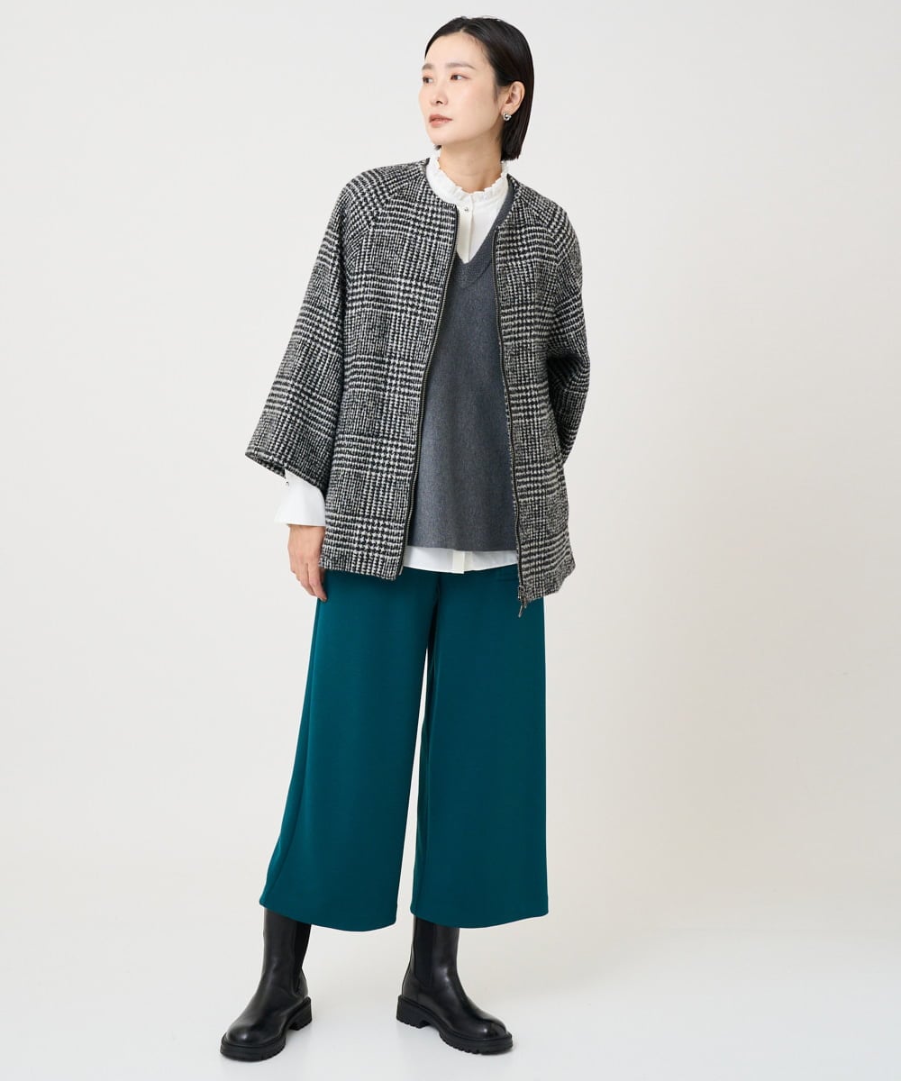 PZFAD33230 GEORGES RECH(ジョルジュ・レッシュ)  [セットアップ対応]Vネックフレアニットベスト ライトグレー