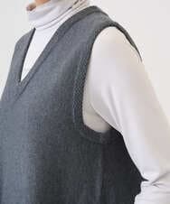 PZFAD33230 GEORGES RECH(ジョルジュ・レッシュ)  [セットアップ対応]Vネックフレアニットベスト ライトグレー