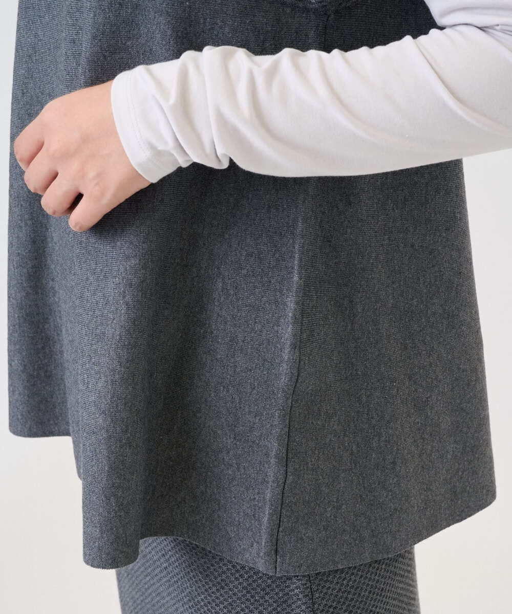 PZFAD33230 GEORGES RECH(ジョルジュ・レッシュ)  [セットアップ対応]Vネックフレアニットベスト ライトグレー