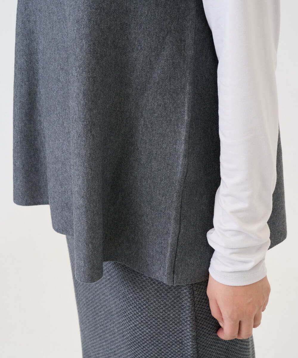 PZFAD33230 GEORGES RECH(ジョルジュ・レッシュ)  [セットアップ対応]Vネックフレアニットベスト ライトグレー