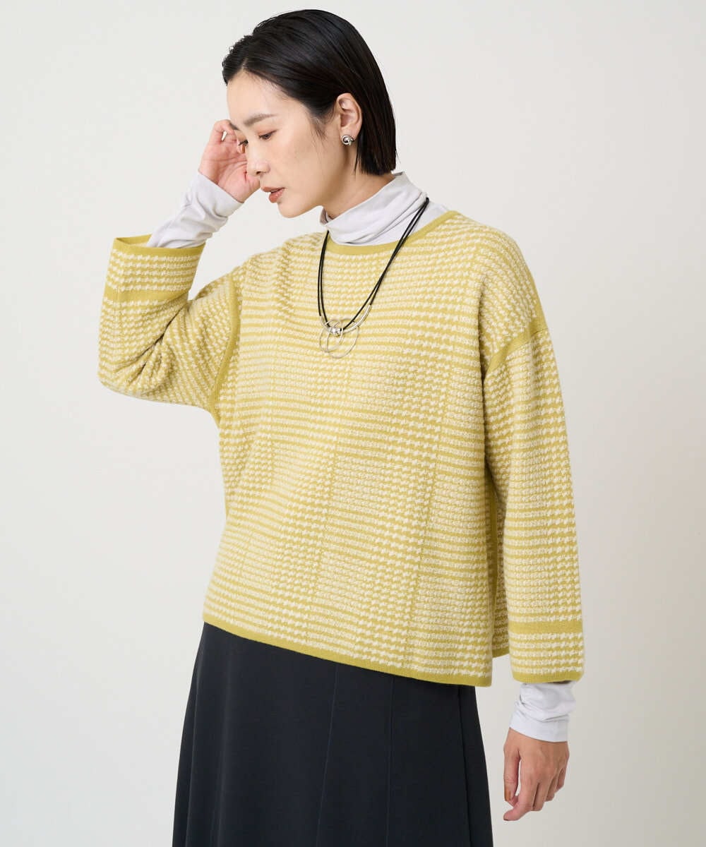 PZFAD34230 GEORGES RECH ブークレチェックジャカードニット