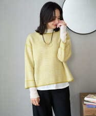 PZFAD34230 GEORGES RECH(ジョルジュ・レッシュ) ブークレチェックジャカードニット イエロー