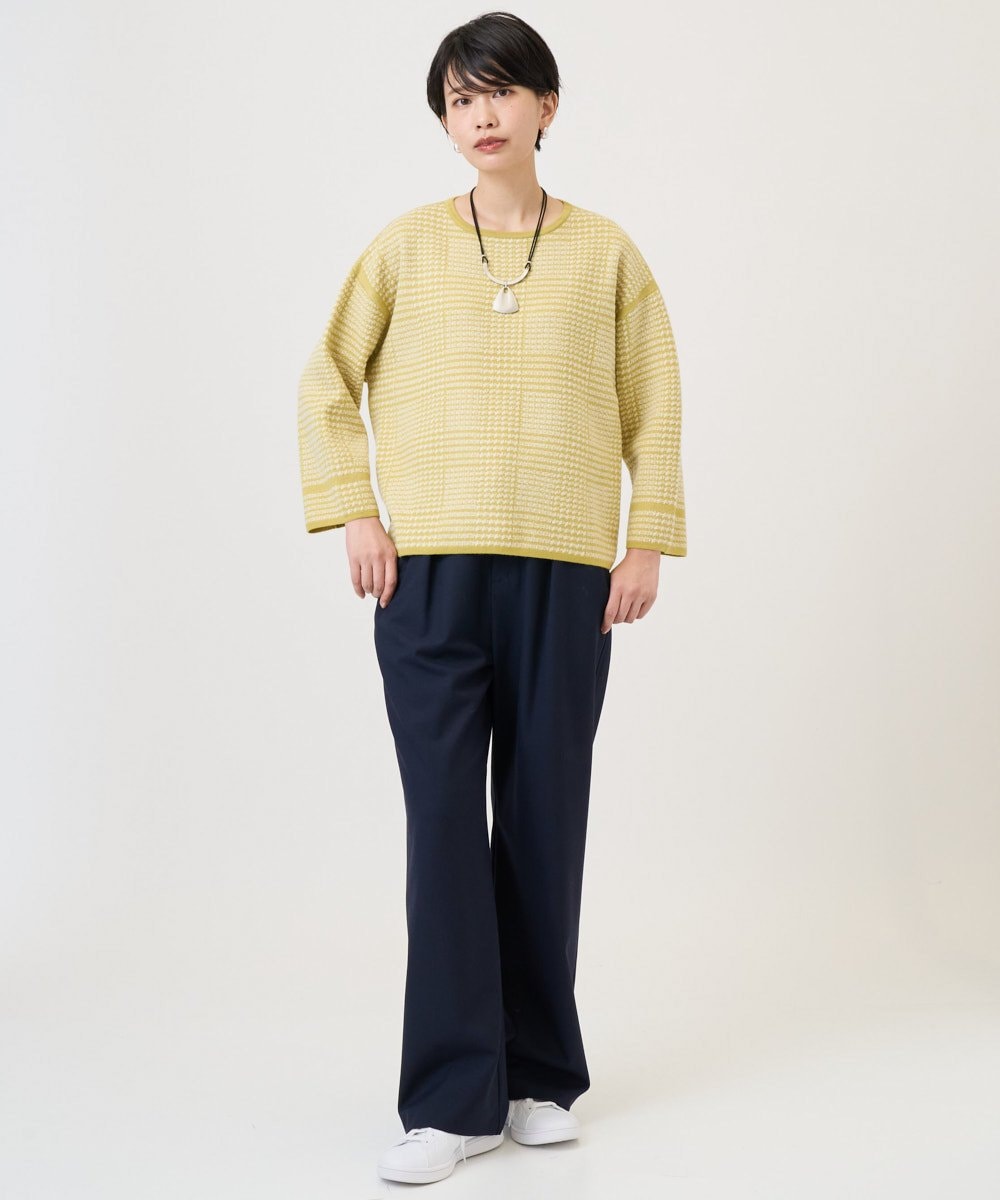 PZFAD34230 GEORGES RECH(ジョルジュ・レッシュ) ブークレチェックジャカードニット イエロー