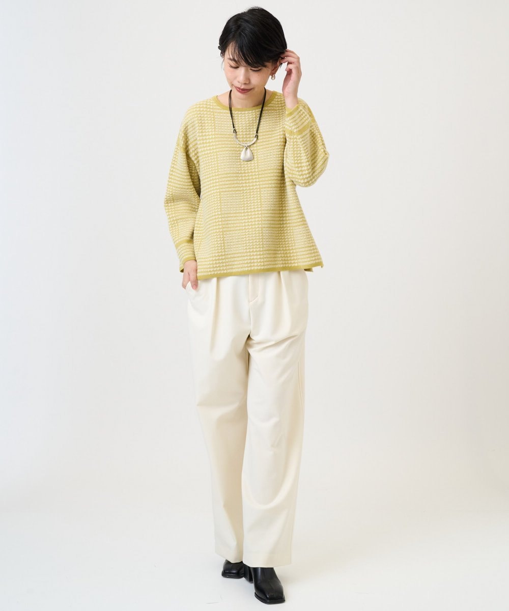 PZFAD34230 GEORGES RECH(ジョルジュ・レッシュ) ブークレチェックジャカードニット イエロー