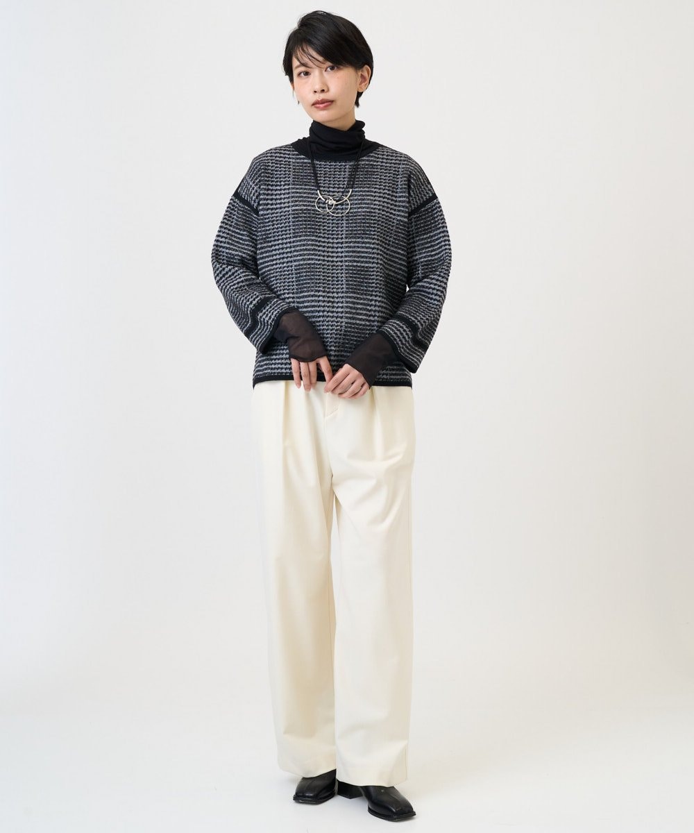 PZFAD34230 GEORGES RECH(ジョルジュ・レッシュ) ブークレチェックジャカードニット イエロー